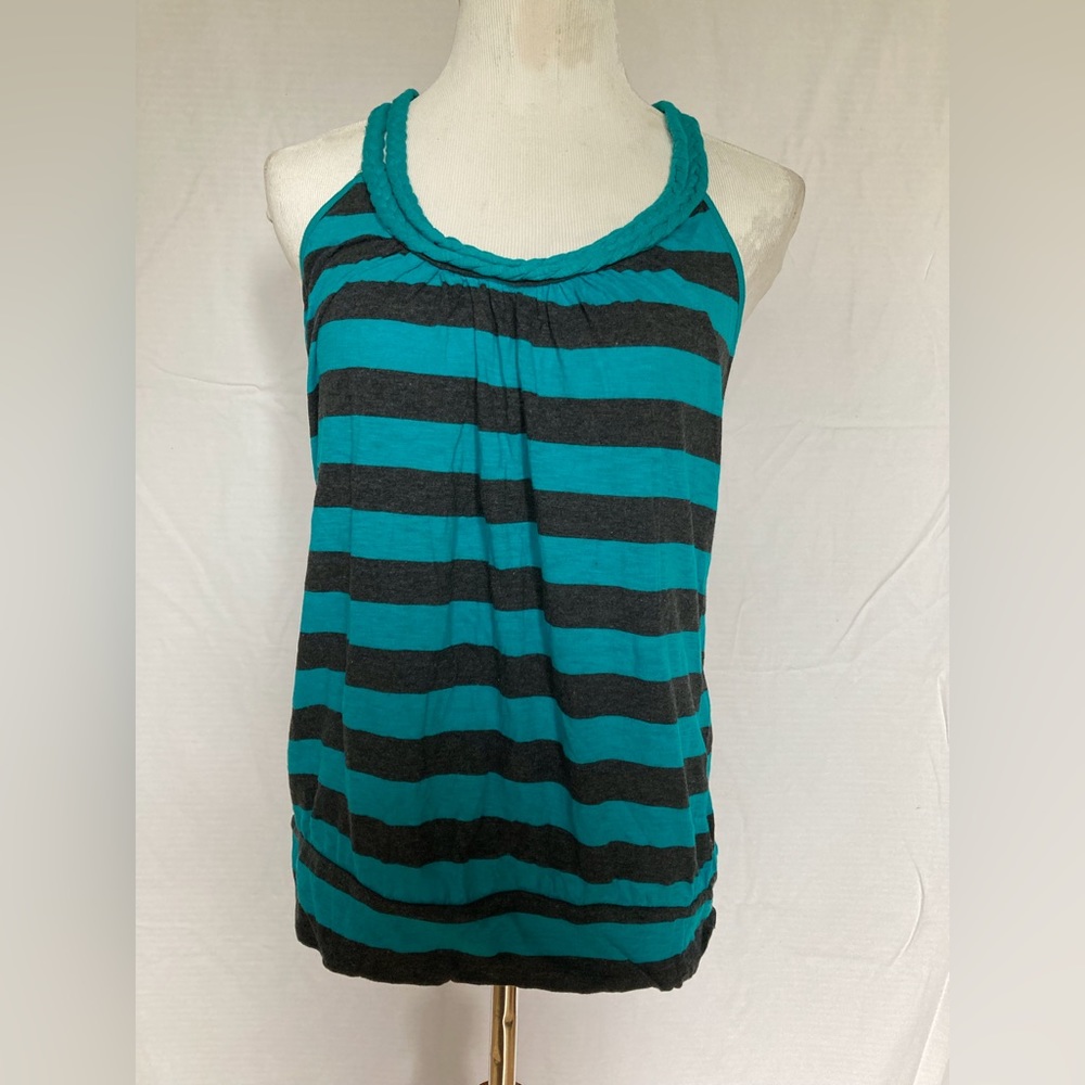 One Clothing high neck braided striped tank top